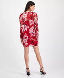 14th Place Juniors' Floral-Print Long-Sleeve Dress