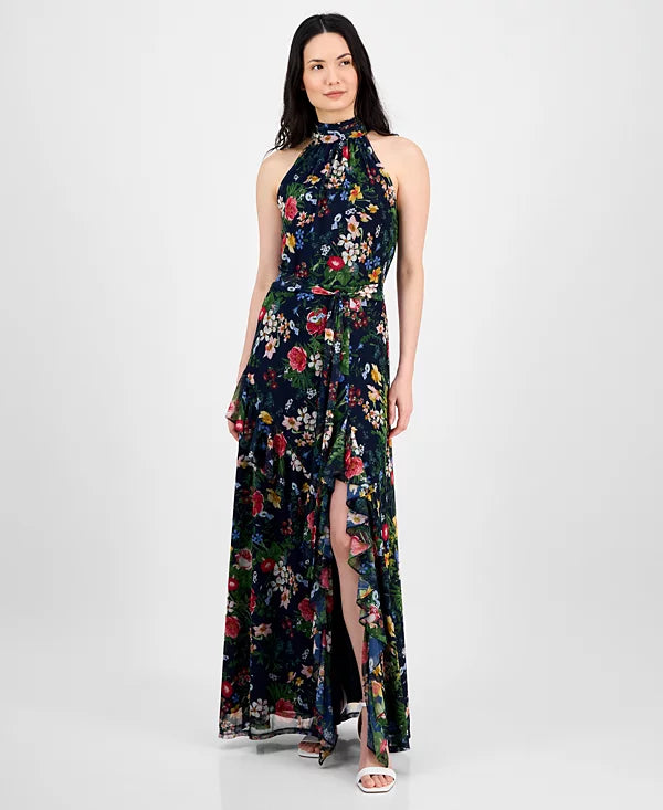 Anne Klein Women's Floral-Print Ruffled Maxi Dress