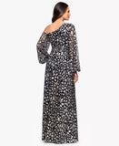 Betsy & Adam Women's Metallic One Shoulder Sheath Dress