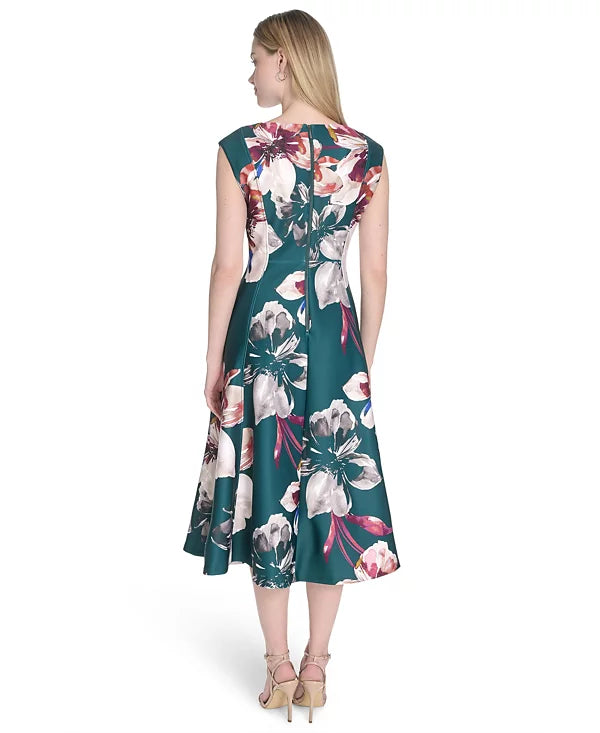 Calvin Klein Women's Short-Sleeve Midi A-Line Dress