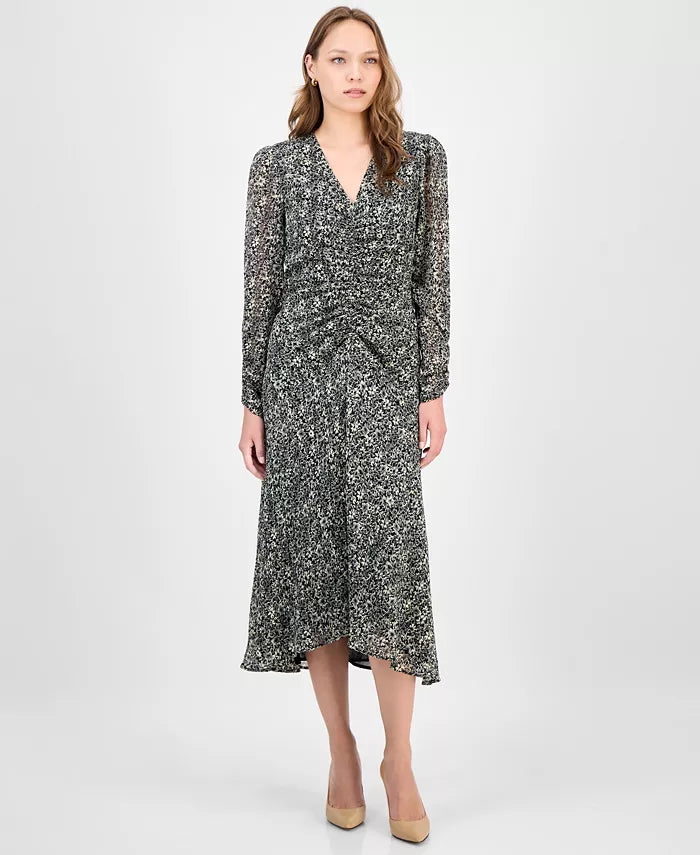 BOSS Orange Women's Printed High-Low Midi Dress