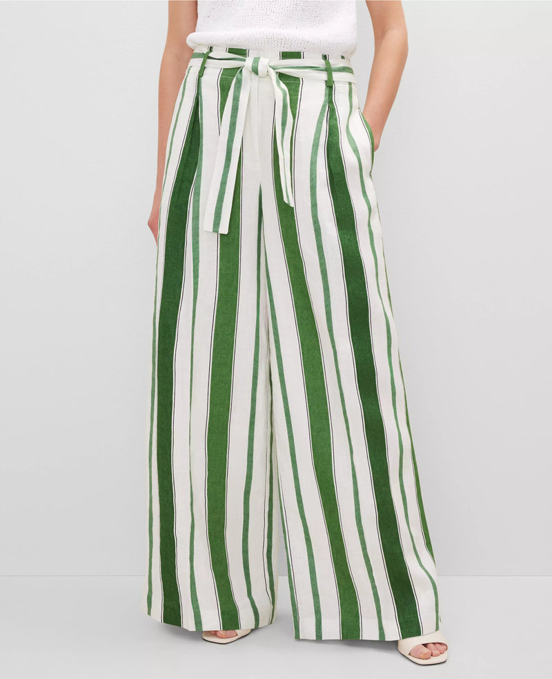 Ann Taylor The Tie Waist Wide-Leg Pant in Linen