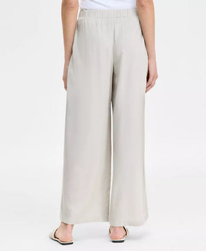 JM Collection Women's Linen Blend Wide-Leg Pull-On Pants