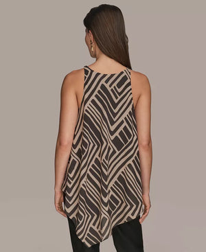 Donna Karan New York Women's Printed Sleeveless Blouse