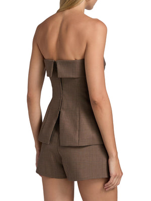 Cami NYC London Plaid Strapless Top
