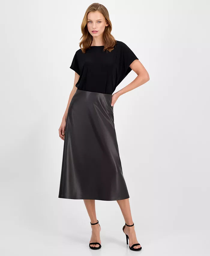 Anne Klein Women's Flared Pull-On Midi Skirt