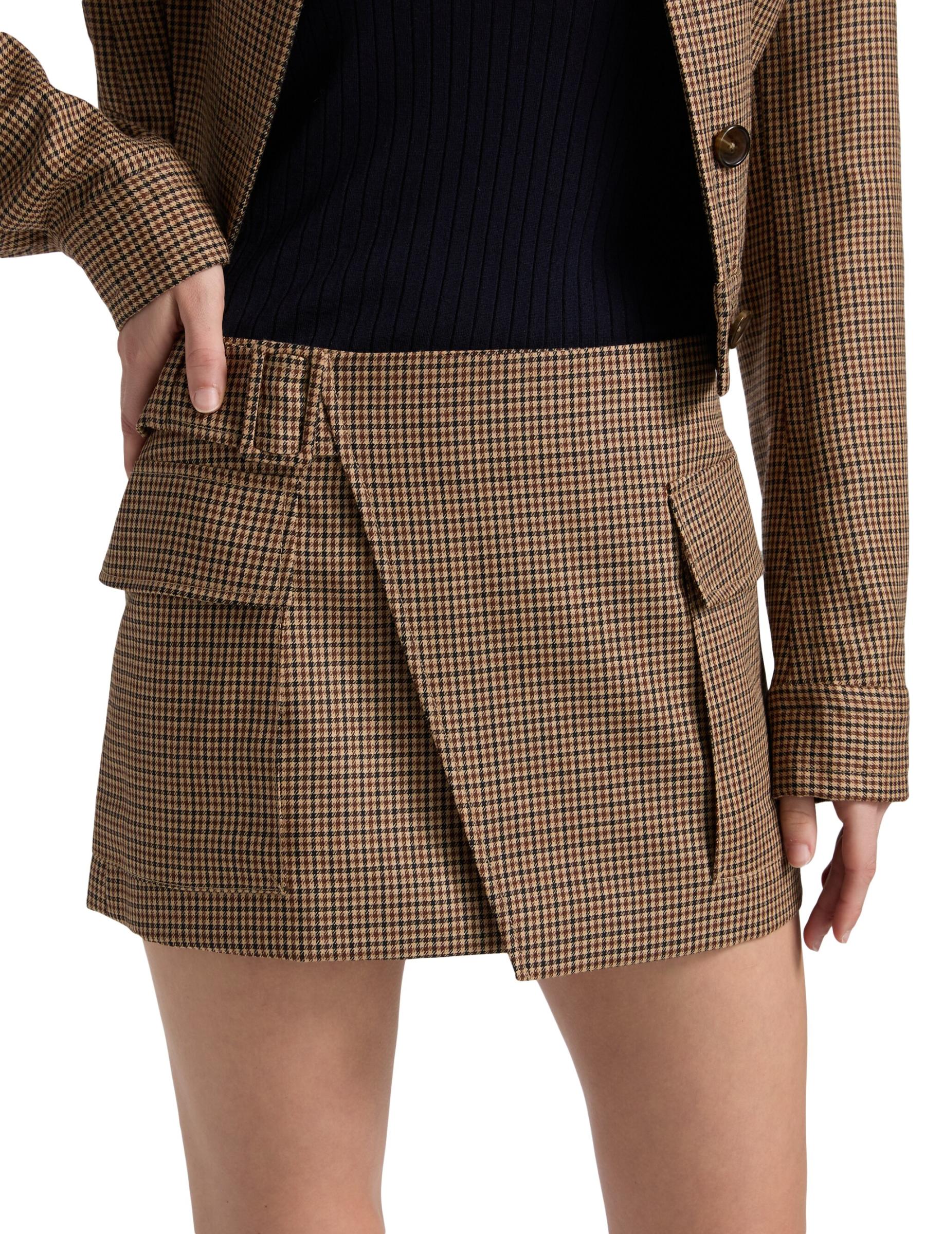 A.L.C. Plaid Wool Wrap Miniskirt