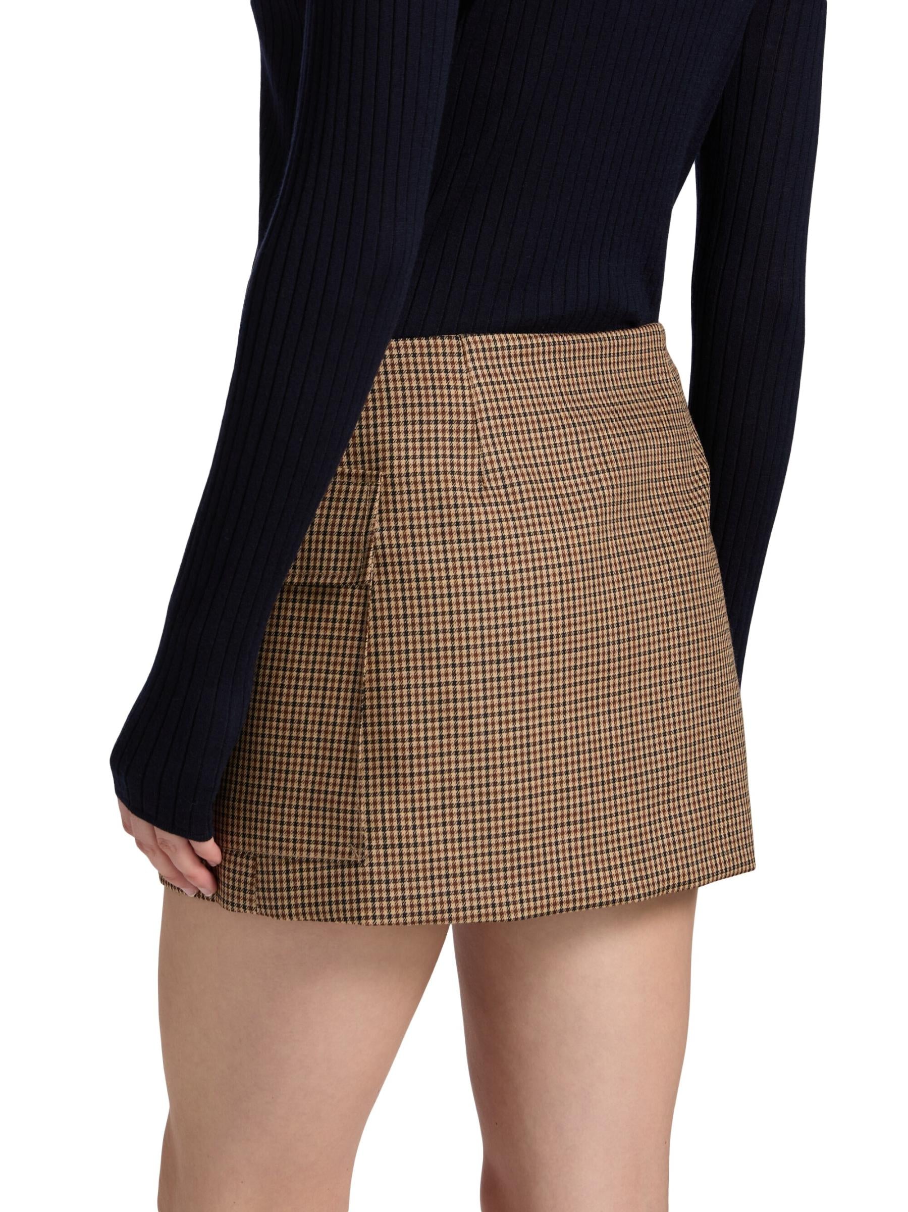 A.L.C. Plaid Wool Wrap Miniskirt
