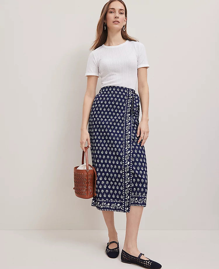 Ann Taylor Petite Weekend Collection Petaled Sarong Skirt