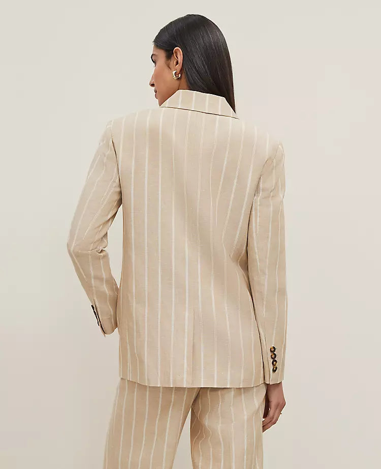 Ann Taylor The Double Breasted Blazer in Pinstripe