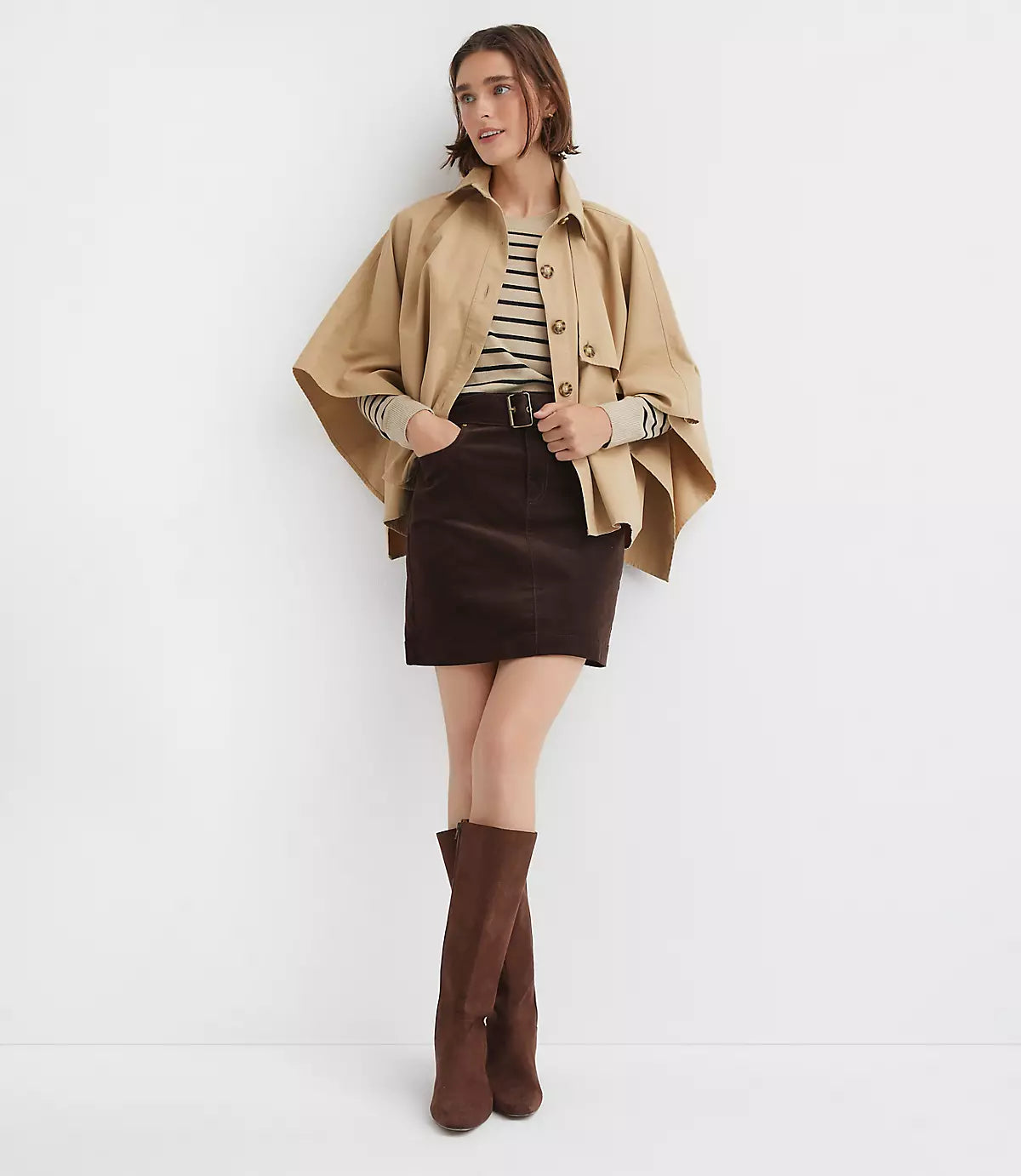LOFT Twill Trench Cape