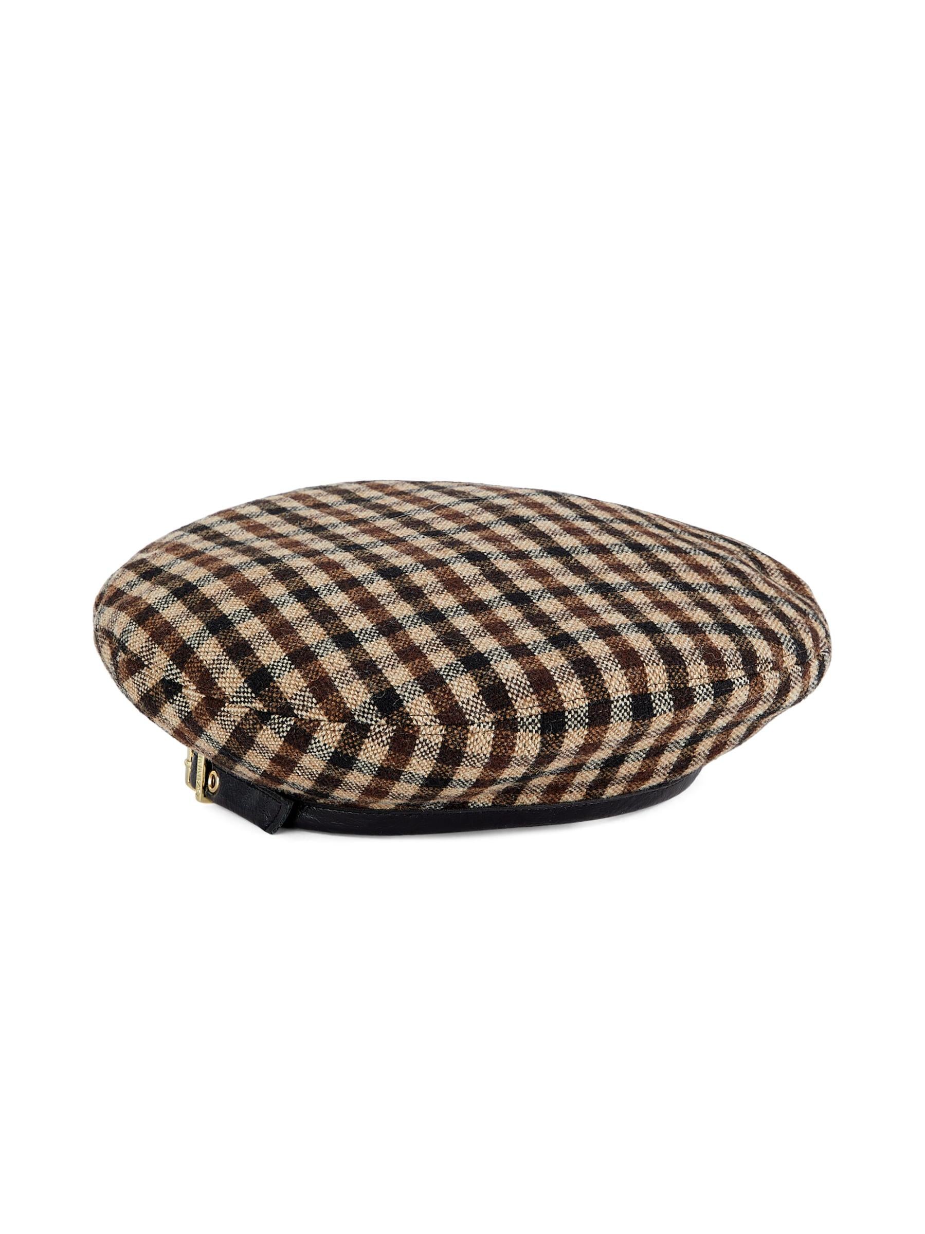 GANNI Checked Logo Beret