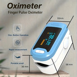 Fingertip Pulse Oximeter, Portable Oximeter for Measuring Pulse and Oxygen Saturation on the Finger, 3-in-1 for Measuring Pulse, Oxygen Saturation and Perfusion Index, Quick measurement & Painless and non-invasive