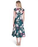 Calvin Klein Women's Short-Sleeve Midi A-Line Dress