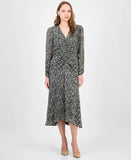 BOSS Orange Women's Printed High-Low Midi Dress