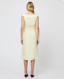 French Connection Women's Birdie Butter Yellow Linen Collared Midi Dress