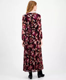 Sandra Darren Petite Surplice-Neck Pleated Maxi Dress