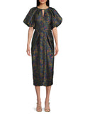 Kay Unger Jolie Pleated Tea-Length Dress