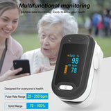 Fingertip Pulse Oximeter, Portable Oximeter for Measuring Pulse and Oxygen Saturation on the Finger, 3-in-1 for Measuring Pulse, Oxygen Saturation and Perfusion Index, Quick measurement & Painless and non-invasive