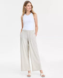 JM Collection Women's Linen Blend Wide-Leg Pull-On Pants