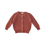 Baby Organic Cotton Crew Neck Knit Cardigan|B0BLGRSC84