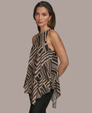 Donna Karan New York Women's Printed Sleeveless Blouse