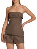 Cami NYC London Plaid Strapless Top