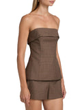 Cami NYC London Plaid Strapless Top