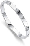 Stainless Steel Hinged Bangle Bracelet 18cm