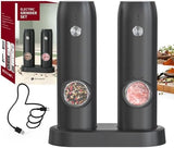 CIRCLE JOY Electric Rechargeable Salt and Pepper Grinder Set