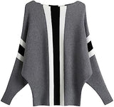 FULIER Womens Boat Neck Batwing Sleeves Dolman Knitted Sweater
