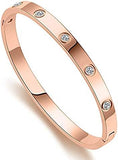 Stainless Steel Hinged Bangle Bracelet 18cm