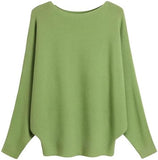 FULIER Womens Boat Neck Batwing Sleeves Dolman Knitted Sweater