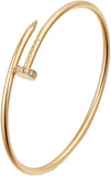 Nail Bracelet with Crystal Oval Design With Cubic Zirconia Love Nail Bangles