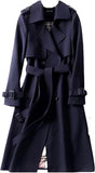 Loose Fitting Women's Trench Coat Mid Length