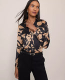 Ann Taylor Floral Satin Essential Shirt