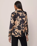 Ann Taylor Floral Satin Essential Shirt