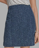 BCBG Women's Cotton Tweed Mini Pencil Skirt