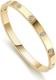 Stainless Steel Hinged Bangle Bracelet 18cm