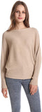 FULIER Womens Boat Neck Batwing Sleeves Dolman Knitted Sweater
