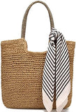 Rejolly Large Straw Woven Tote Bag for Women Beach Summer Vacation Boho Rattan Handbags