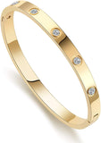 Stainless Steel Hinged Bangle Bracelet 18cm