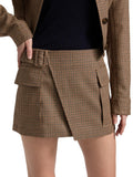 A.L.C. Plaid Wool Wrap Miniskirt