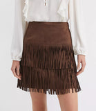 LOFT Fringe Faux Suede Mini Skirt