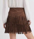 LOFT Fringe Faux Suede Mini Skirt