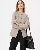 Ann Taylor Houndstooth Split Hem Jacket