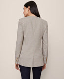 Ann Taylor Houndstooth Split Hem Jacket