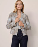 Ann Taylor The One Button Fitted Blazer in Tweed