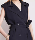 LOFT Versa Crepe Drape Trench Vest