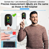 Finger Pulse Oximeter for Home Use, Blood Oxygen Saturation Monitor, Portable Fingertip Blood Oxygen Saturation Monitor, Large OLED Display, Support SpO2, Pulse And Bar Chart Clear View Results, requires 2 AAA batteries (not included)